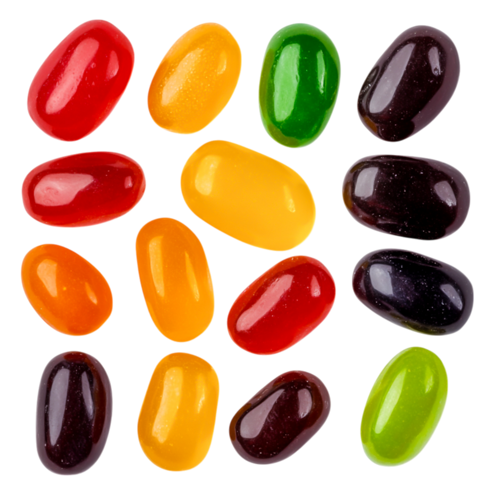Colorful Jelly Beans in Assorted Flavors on png
