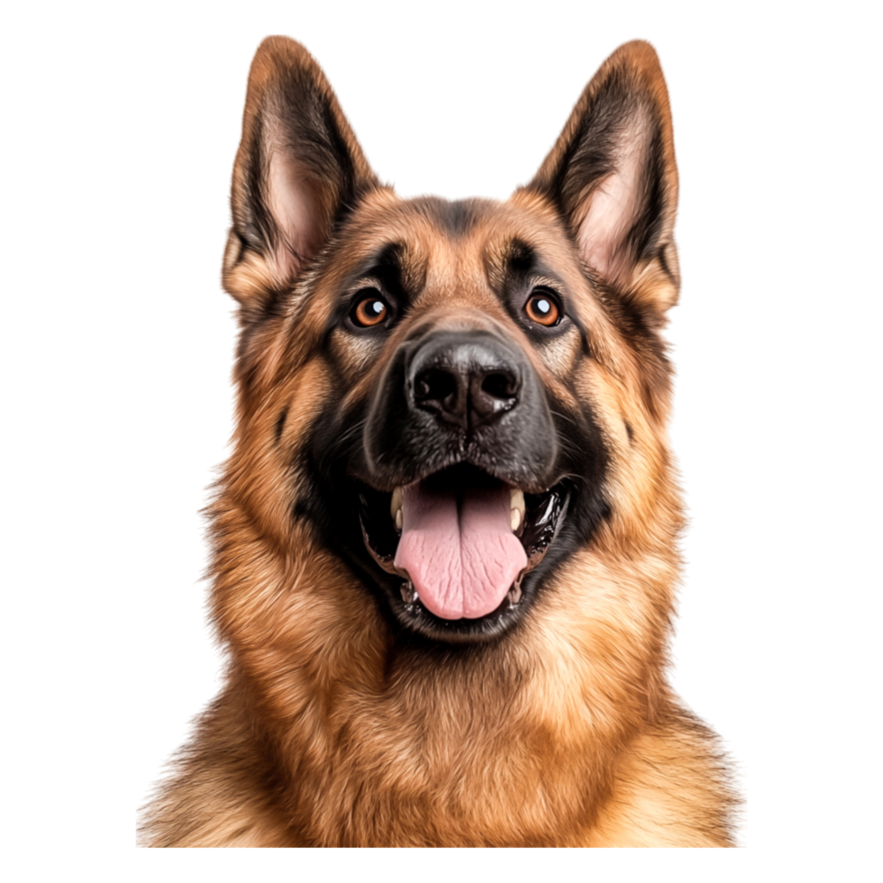 Joyful German Shepherd with Bright Eyes and Happy Expression png