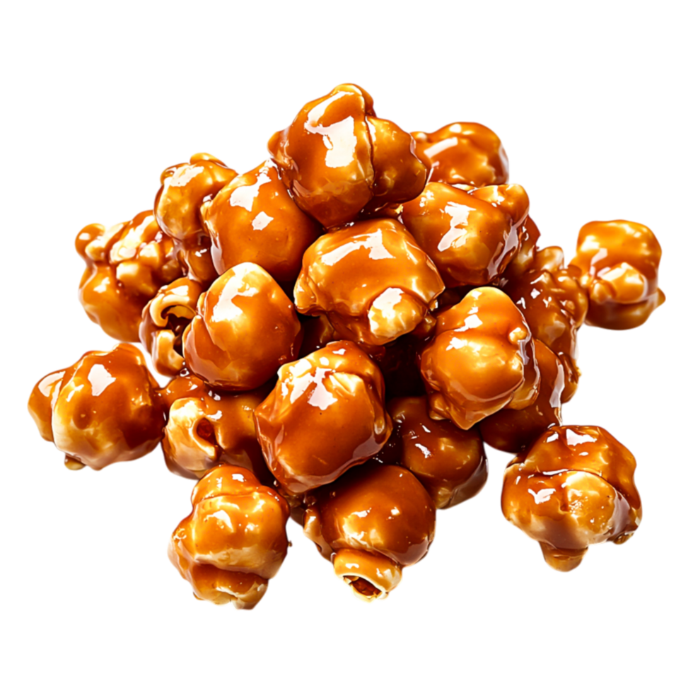 Sweet Caramel Popcorn Pile for Dessert or Snack Time Enjoyment png