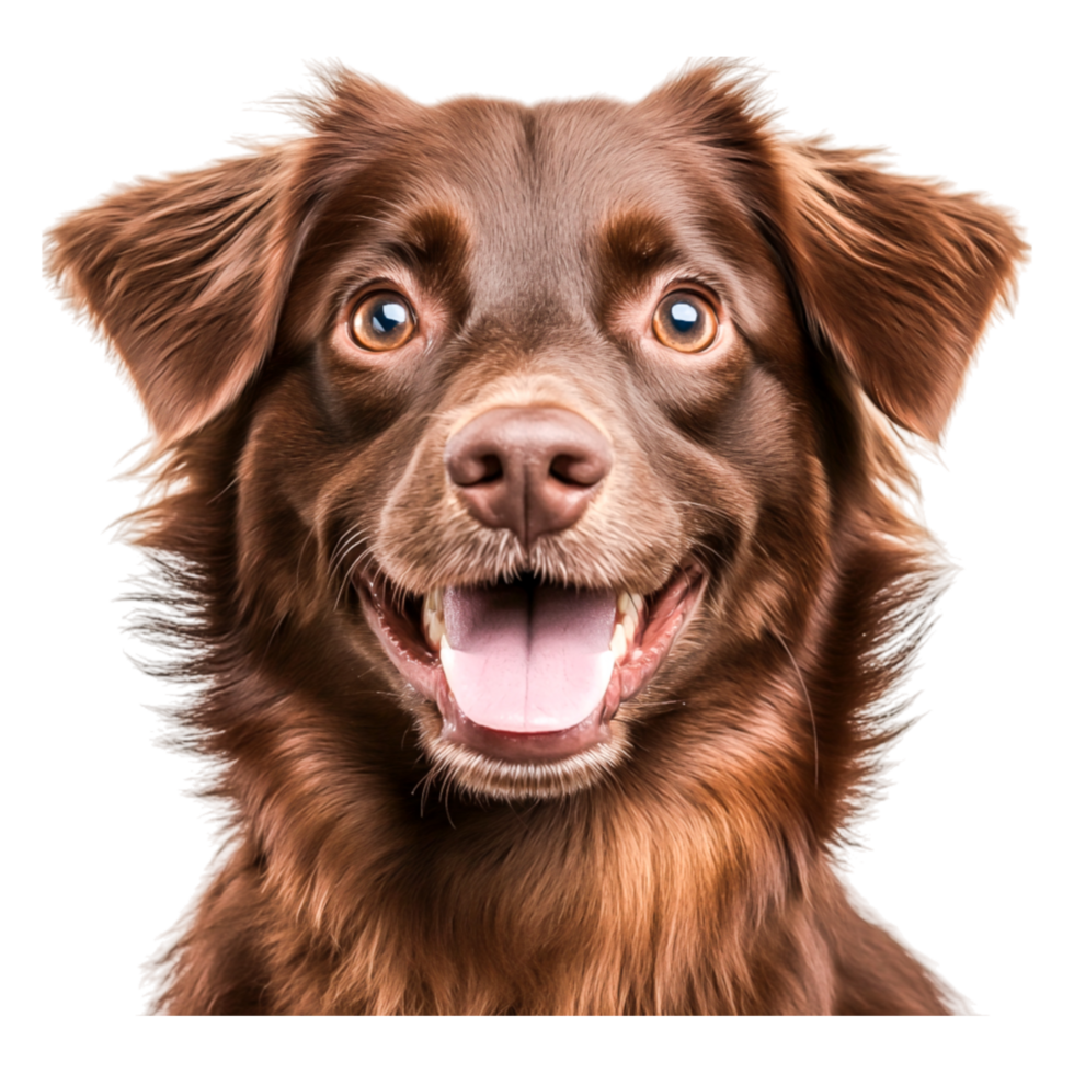 Happy Brown Dog with Bright Eyes and Joyful Expression png