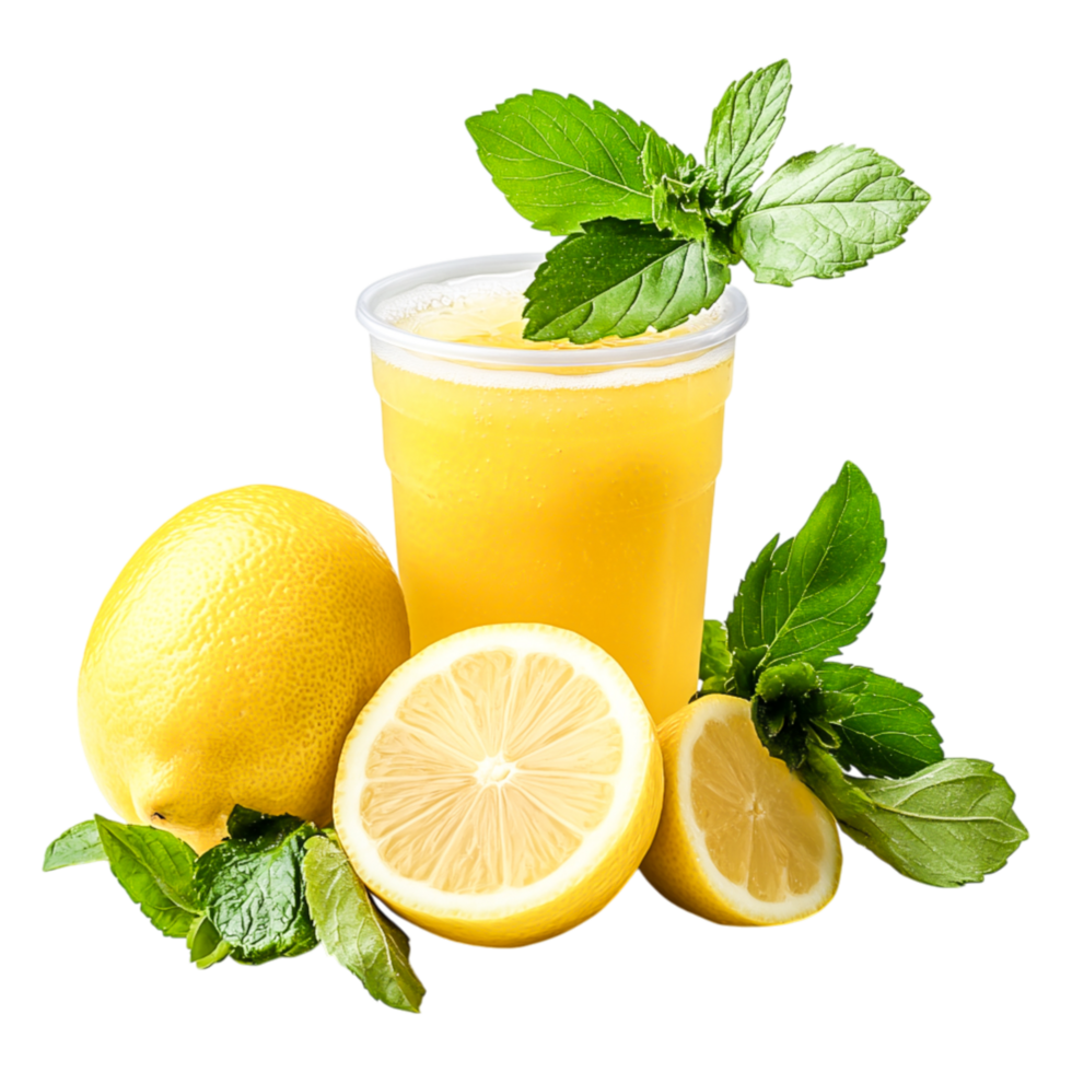 Refreshing Lemonade with Mint and Fresh Lemon Slices png