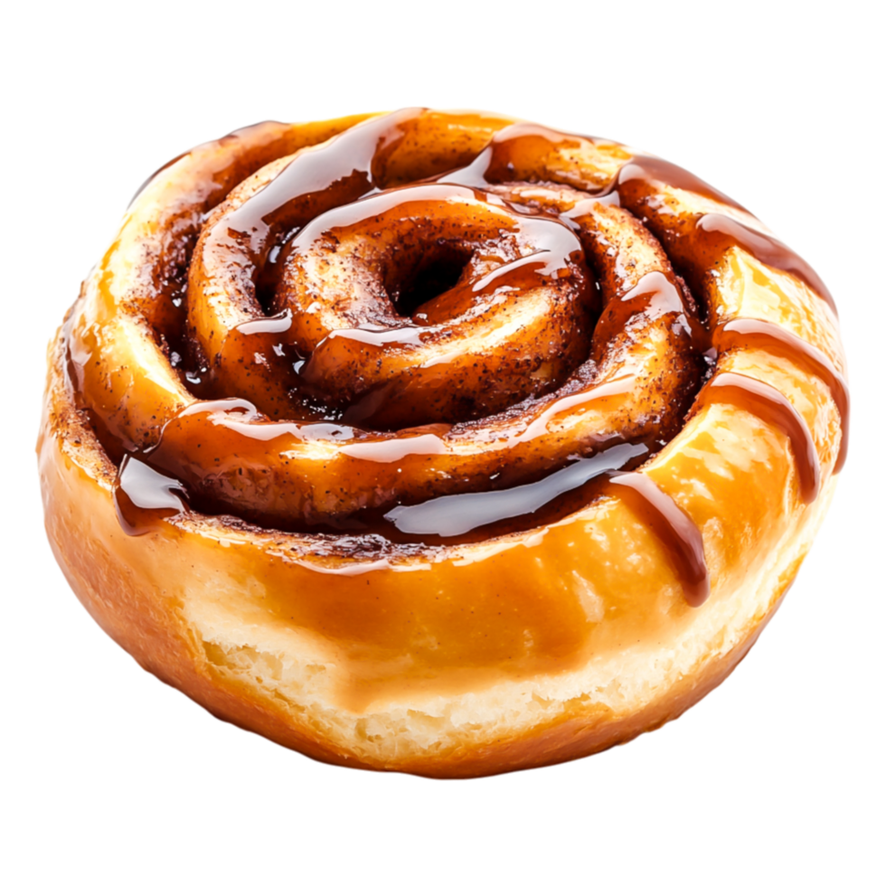 Delicious Cinnamon Roll with Glaze on png