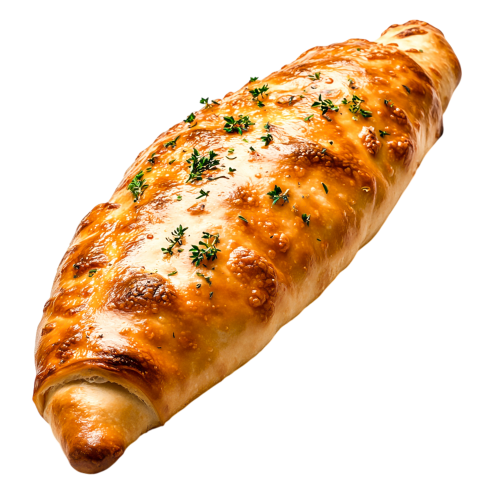 Golden Brown Baked Pastry Filled with Cheese and Herbs png