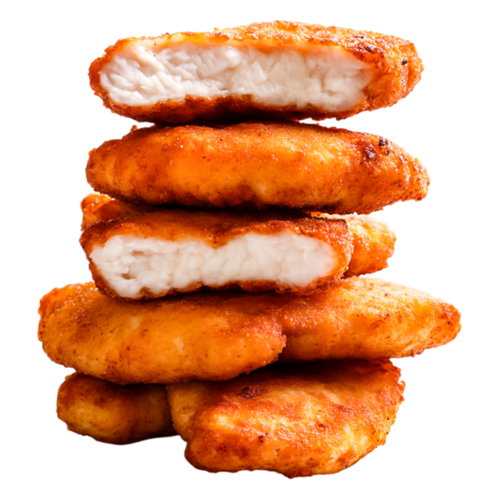 Delicious Golden Chicken Nuggets Piled High for Tempting Snack Time png