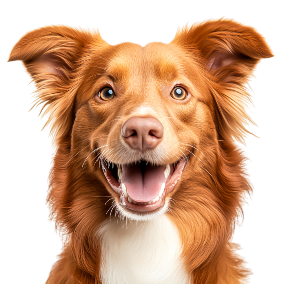 Happy Golden Dog Smiling with Joy and Playfulness in Studio Setting png