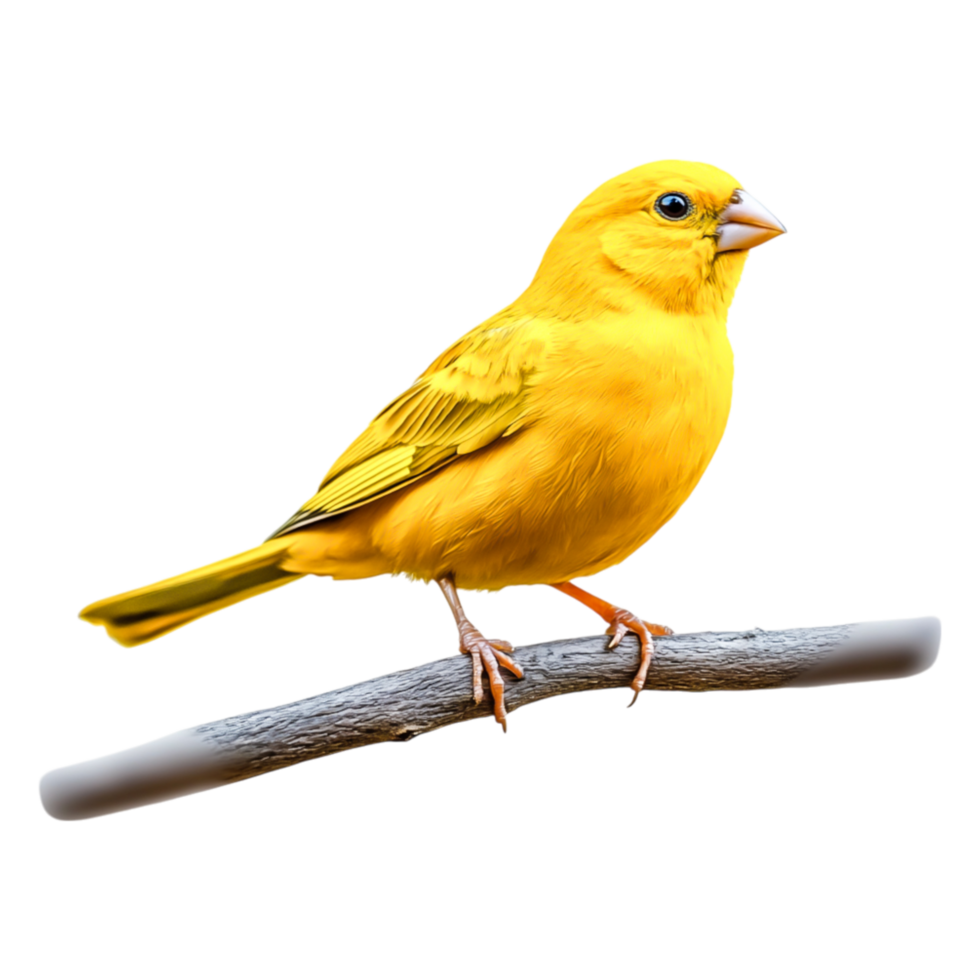 Bright Yellow Bird Perched on Branch, Captivating Nature Display png