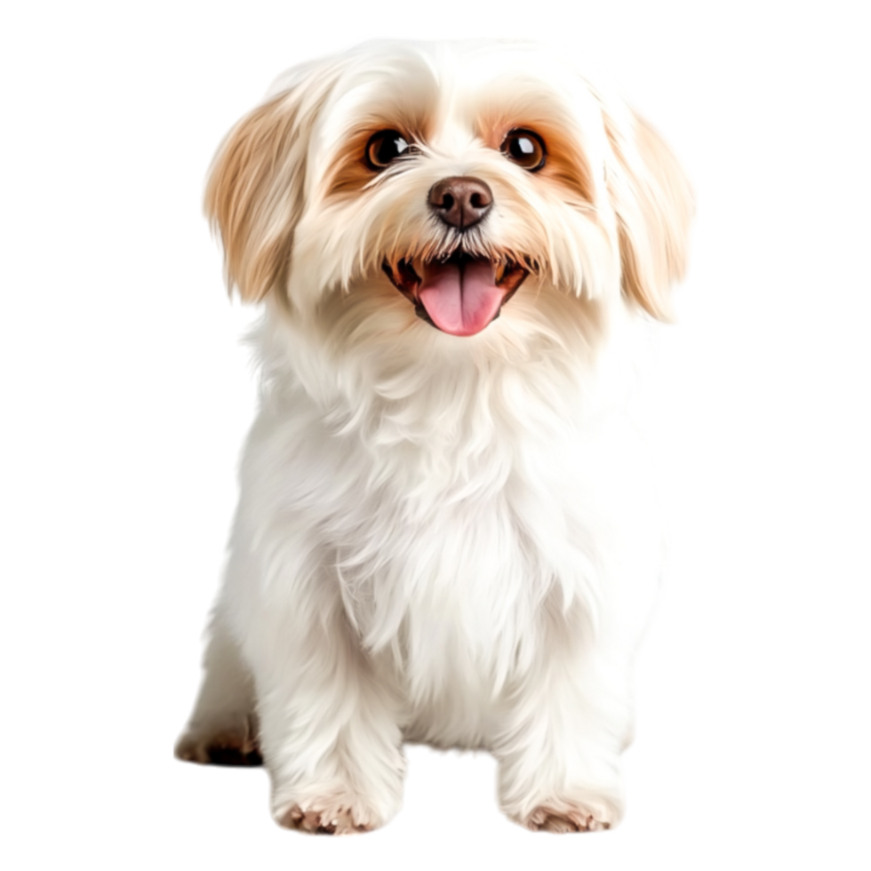 Cute and Playful Small Dog with Fluffy Fur and Bright Eyes png