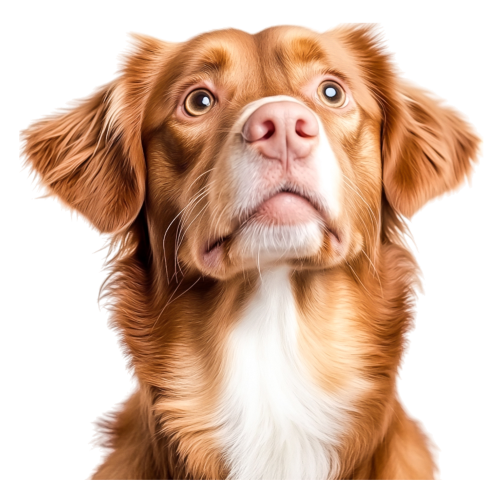 closeup Portrait of a Curious Golden Dog with Unique Expression png