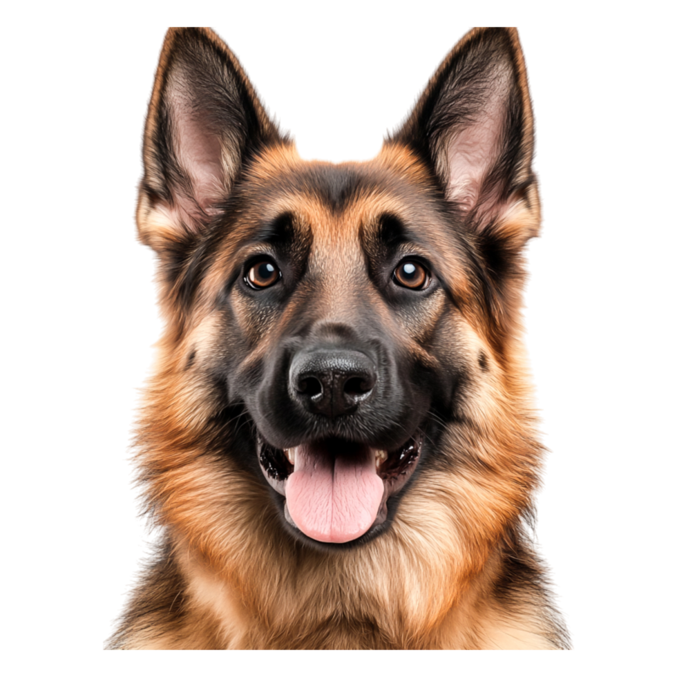 Friendly German Shepherd Dog Showing Tongue and Smiling Expression png