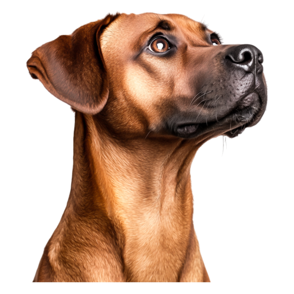 closeup Portrait of a Thinking Brown Dog with Expressive Eyes png