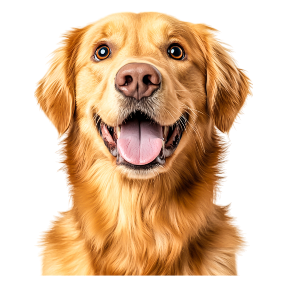 Happy Golden Retriever Dog Smiling with Cheerful Expression png