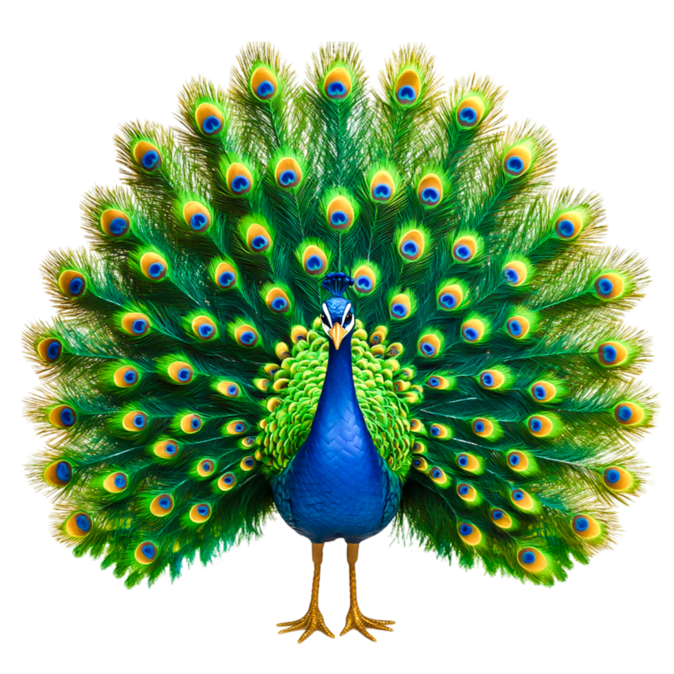 Vibrant and Colorful Peacock Displaying Its Majestic Feathers png