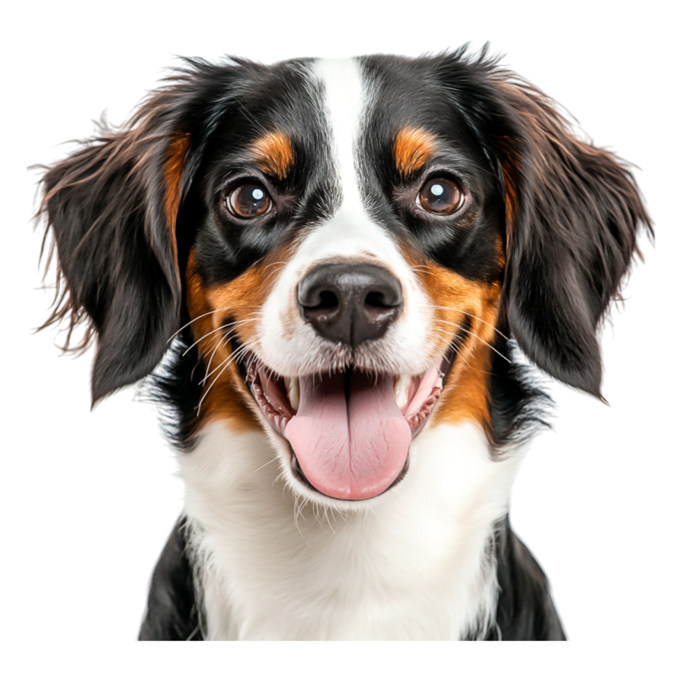 Happy Dog Portrait with Bright Eyes and Playful Expression png