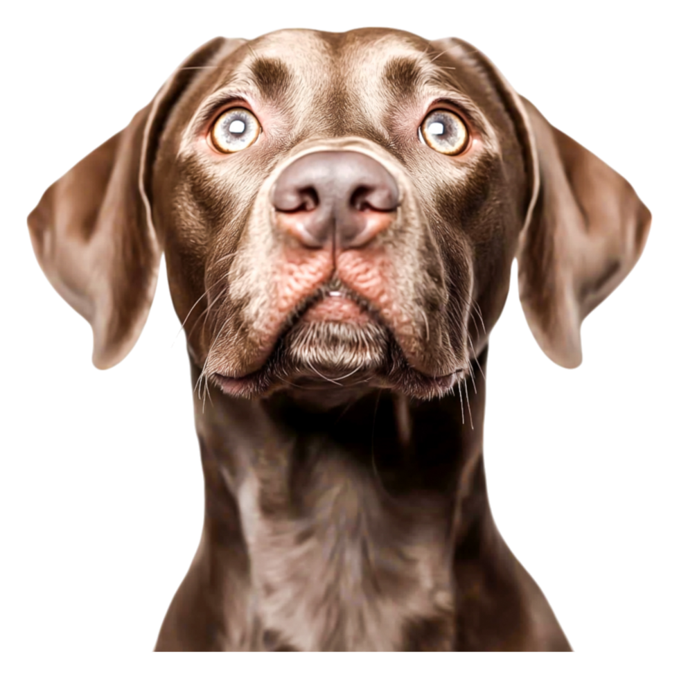 closeup Portrait of a Brown Dog with Bright Blue Eyes and Expression png