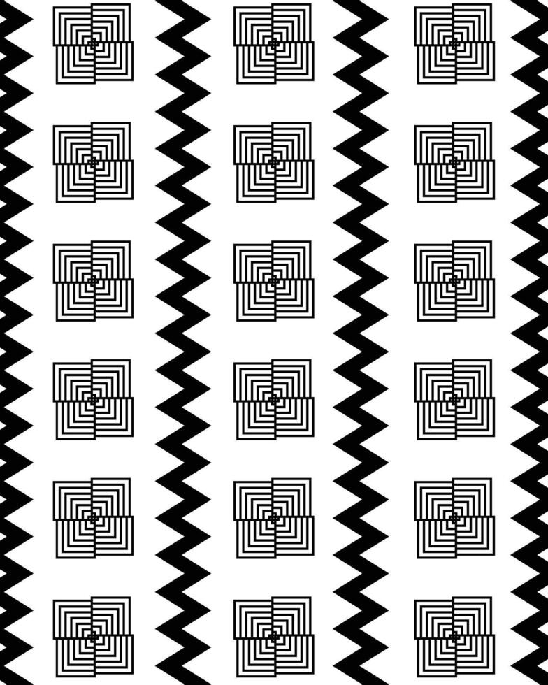 Abstract box and line pattern design with black and white background. vector