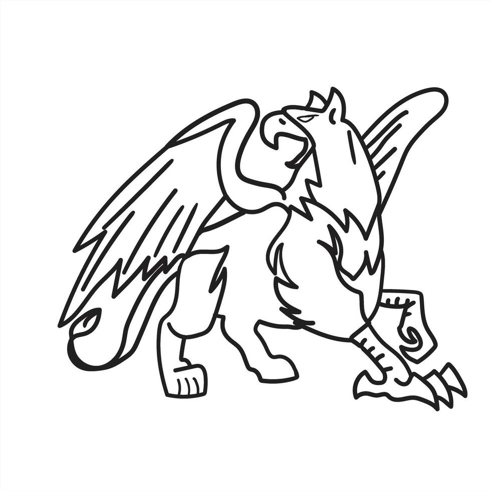 Griffin illustration with white Background vector