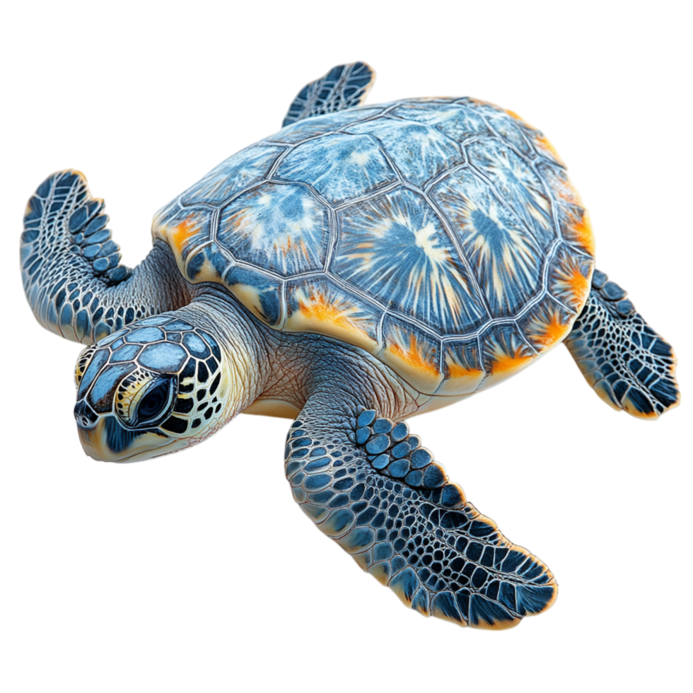 Graceful sea turtle with intricate shell patterns symbolizing endurance and the gentle beauty of oceanic wildlife png