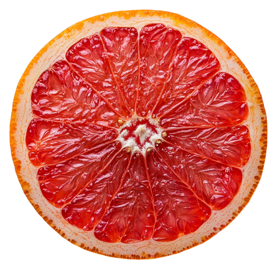 Juicy red grapefruit sliced in half symbolizing freshness and the tangy delight of vibrant citrus fruit png