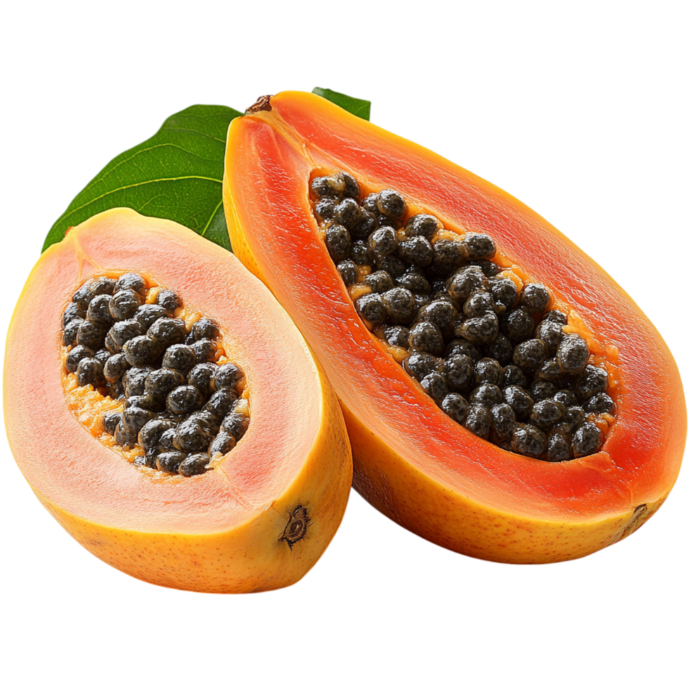 Papaya slice symbolizing tropical sweetness vibrant health and a delightful treat filled with juicy pulp png