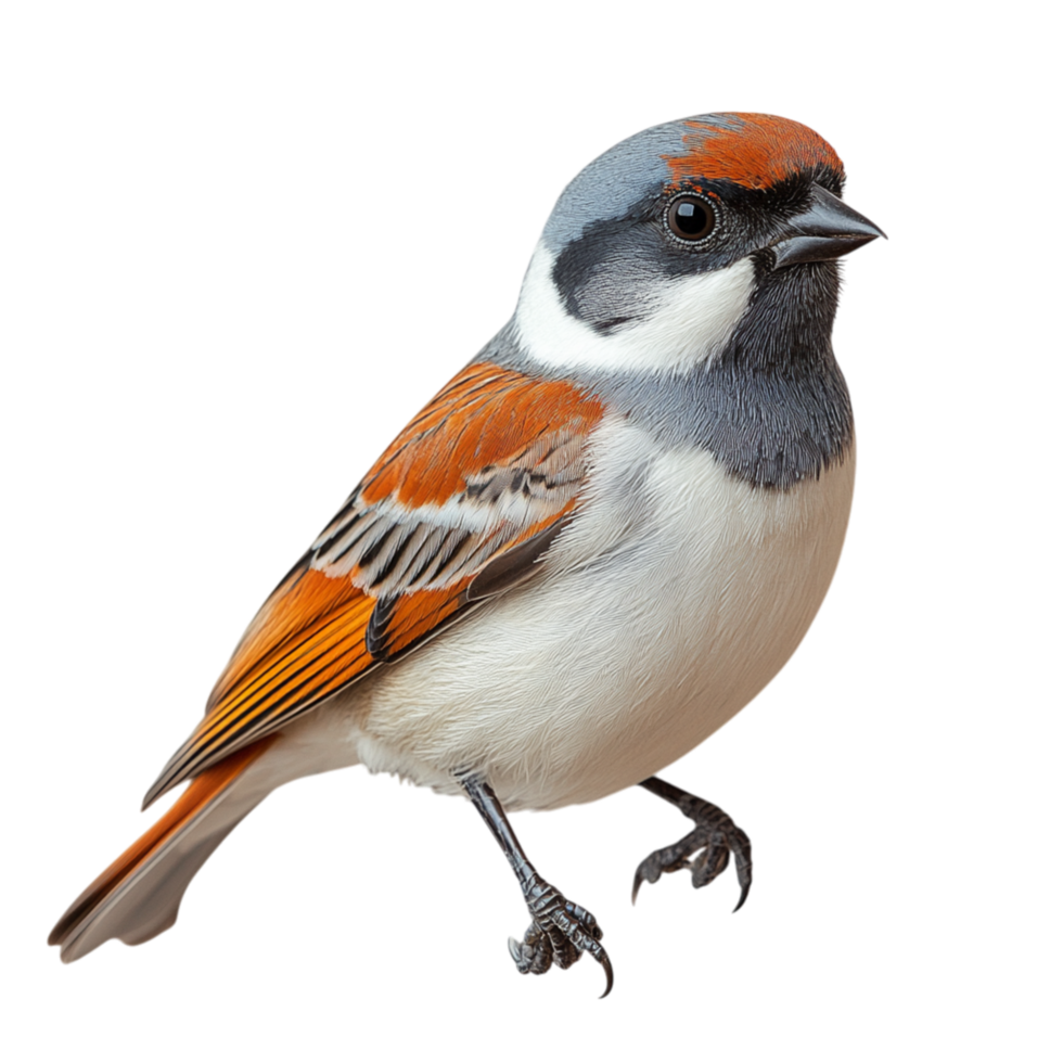 Small sparrow bird with vivid plumage highlights grace and the simplicity of wildlife png