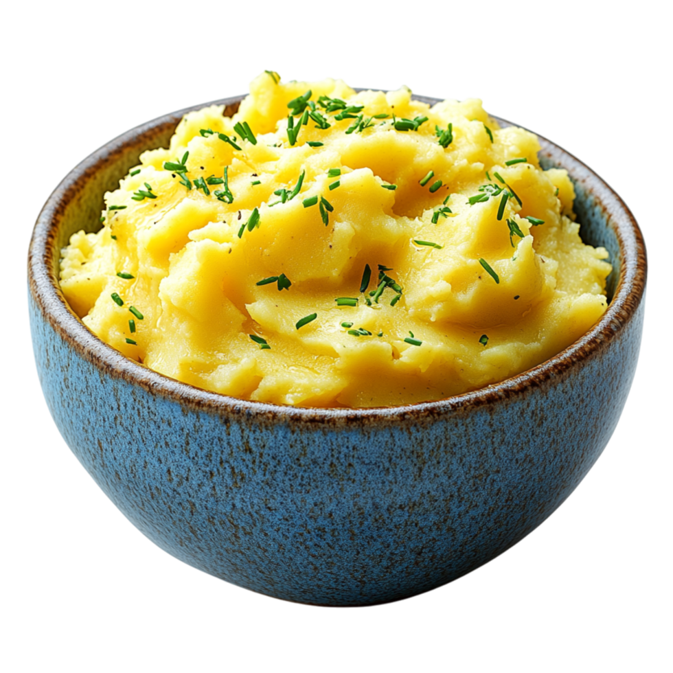 Creamy mashed potatoes garnished with herbs symbolizing comfort food warmth and the rich buttery taste of smooth side dishes enjoyed in various cuisines png