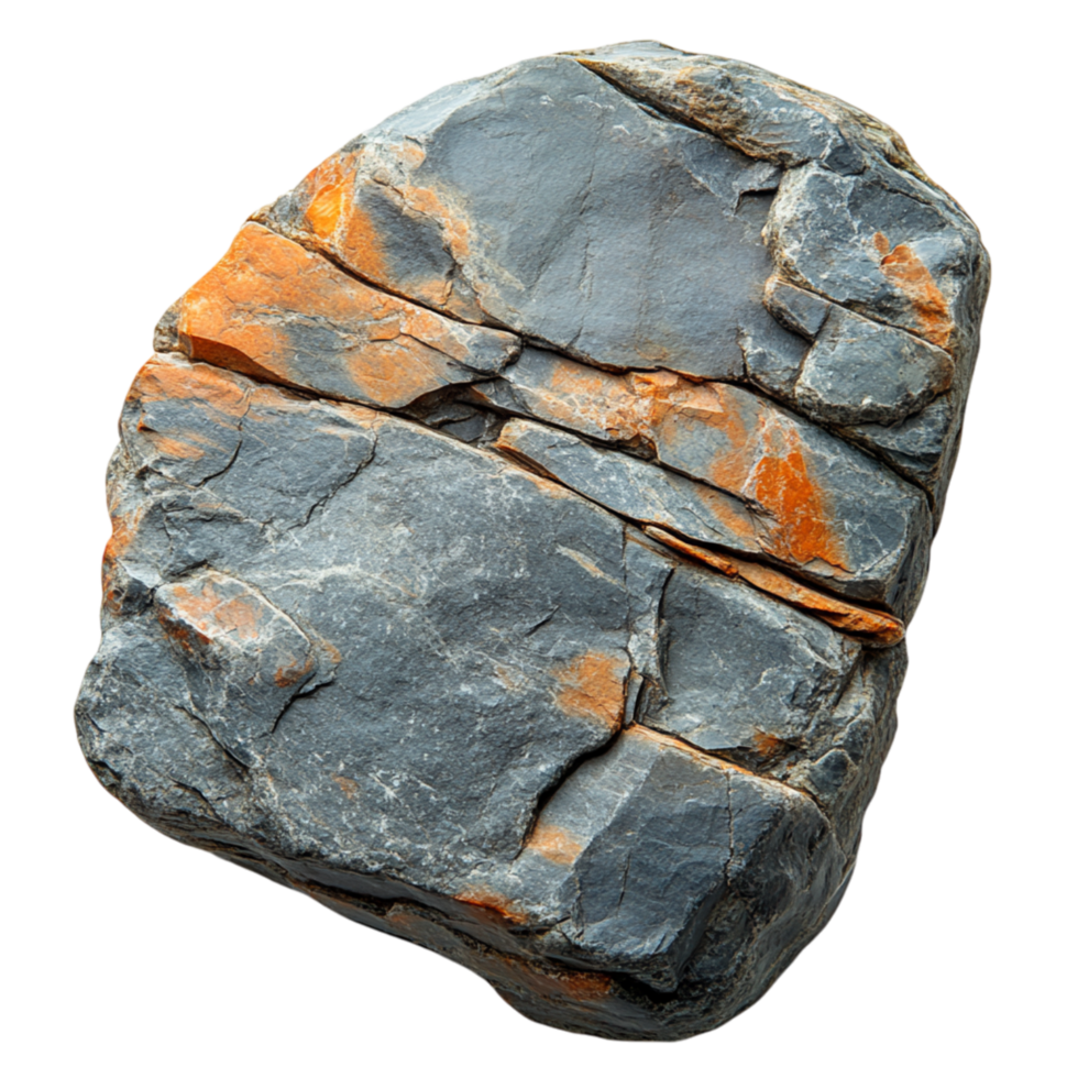 Aged split stone with an earthy rugged texture and natural cracks showcasing geological history strength and the enduring resilience of natures raw elements png