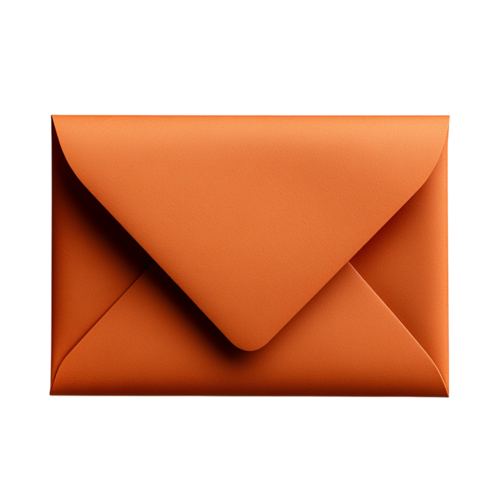 Bright orange envelope with a neat fold is perfect for sending important letters png