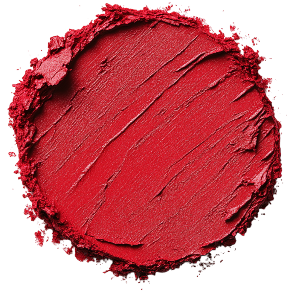 Bright red powder spread in a circle shows its bold and rich color intensity png
