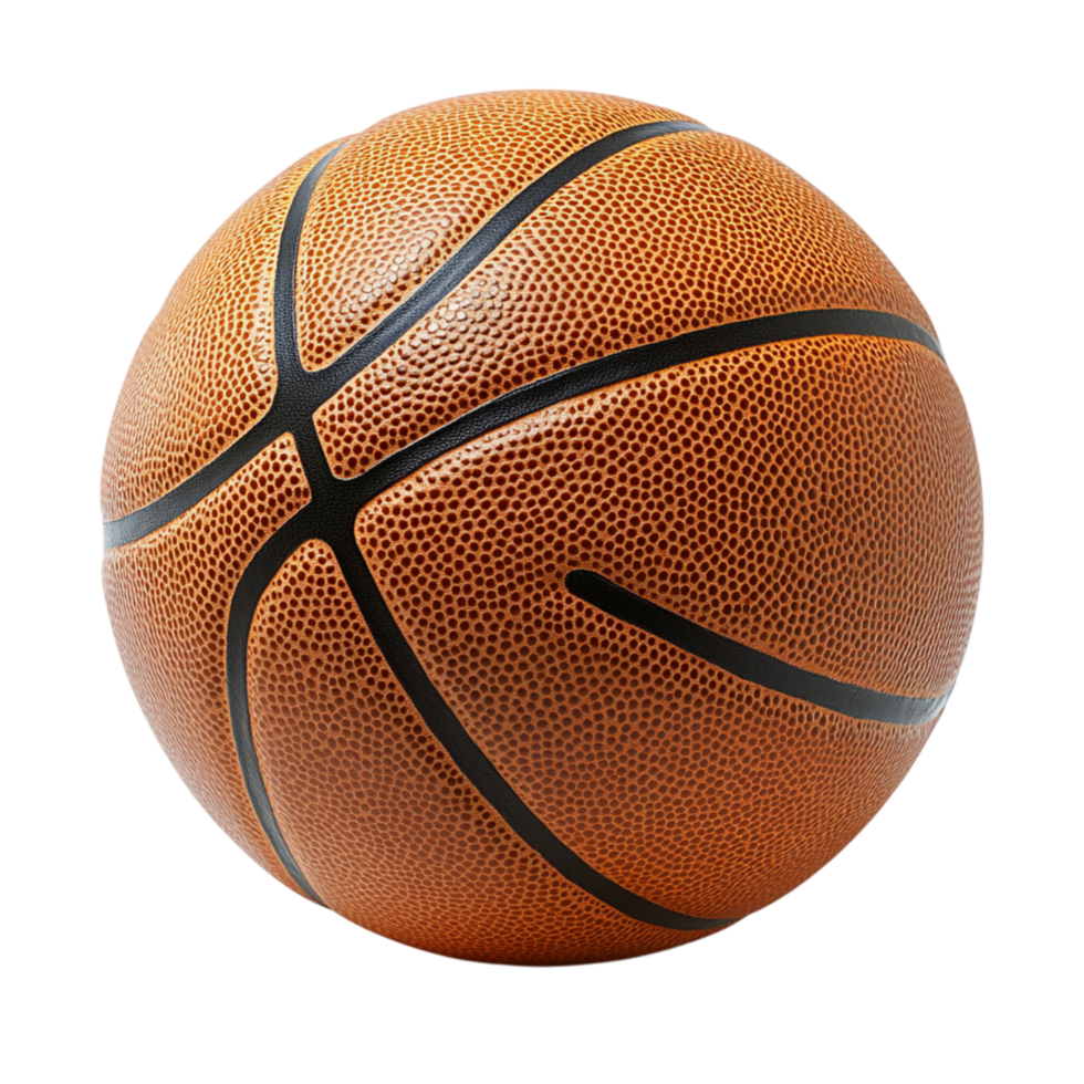Classic orange basketball with black lines symbolizing sports competition and the dynamic energy of fastpaced games played on courts with skill and precision png