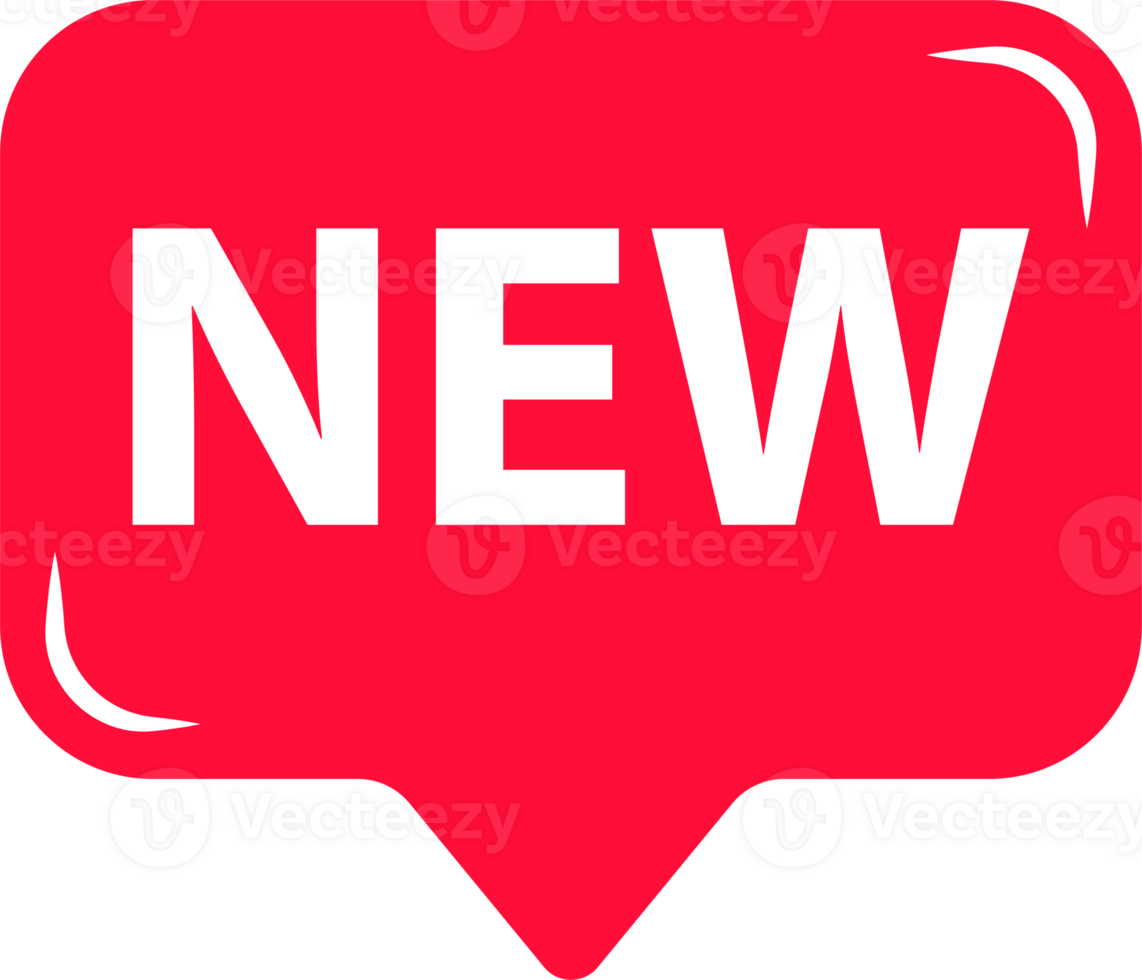 New tag label, speech bubble icon for graphic design, logo, web site, social media, mobile app, ui illustration png