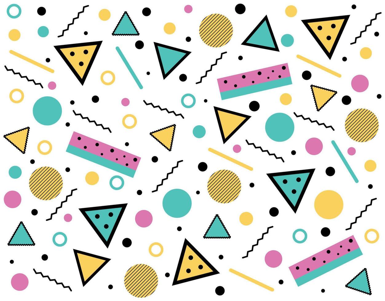 Colorful Abstract Geometric Memphis Pattern vector