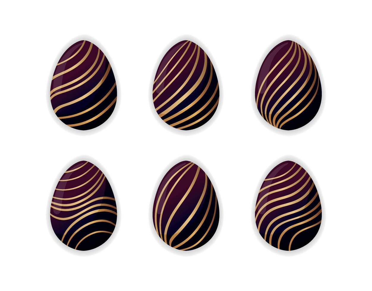 Luxury Swirl Easter Egg Collection vector