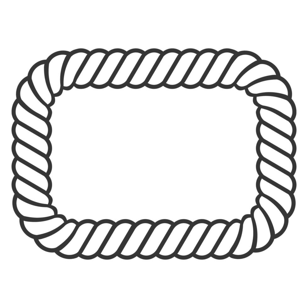 Rectangular rope frame border, Cord thread cable twine frame vector