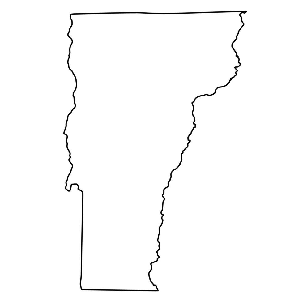 Outline Map State of Vermont, Vermont map state USA vector