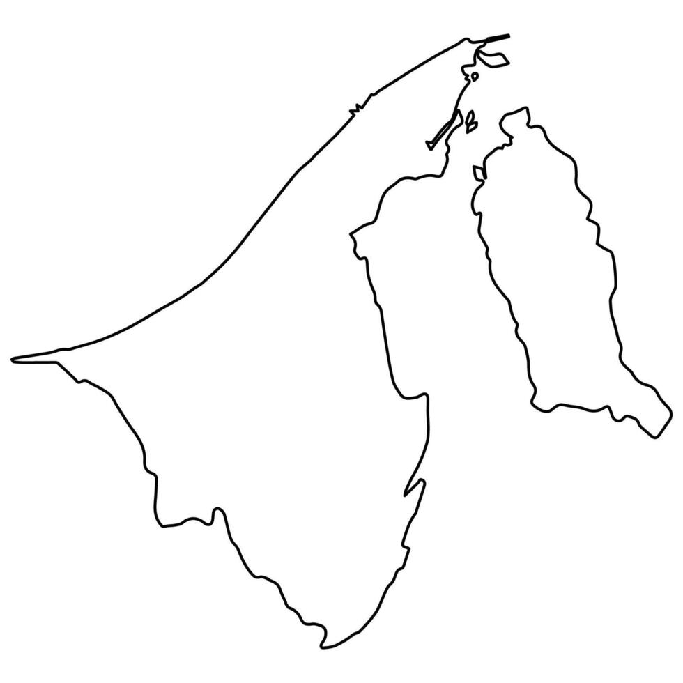 Outline Map of Brunei Darussalam, Brunei country Southeast Asia vector