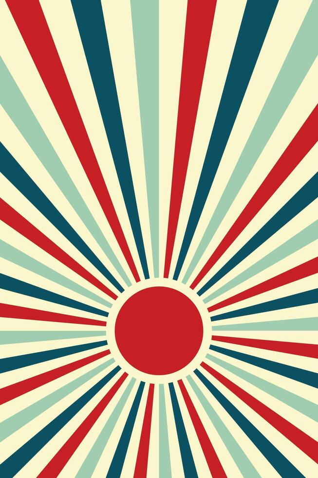 Sunburst retro abstract background, sun retro design background, abstract vector