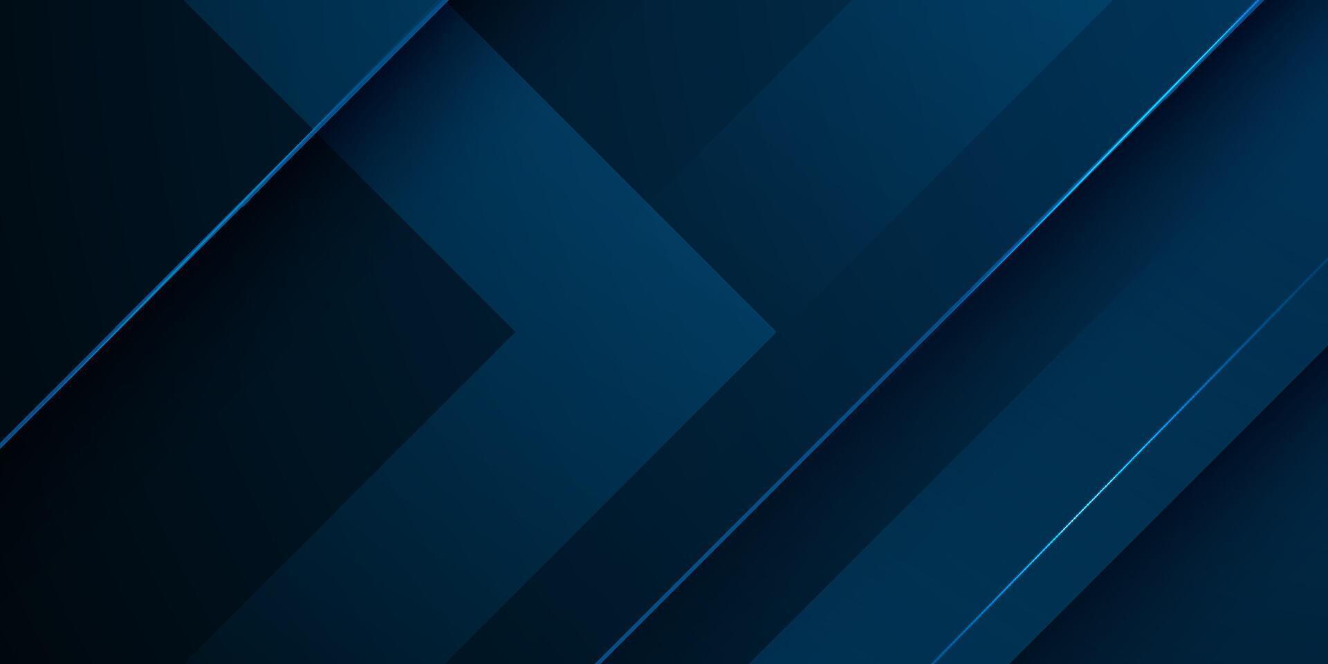 Abstract futuristic dark blue background. Simple triangle and overlap square shapes with lights pattern. vector