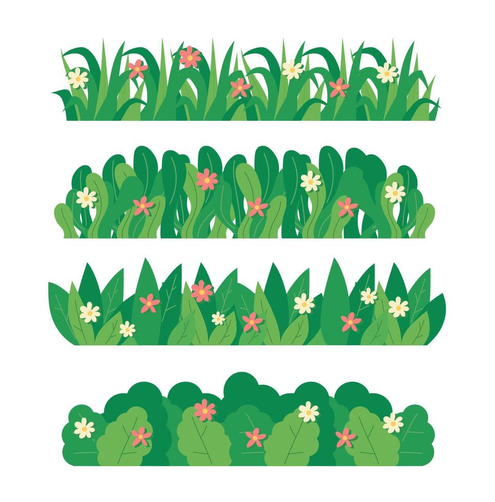 bush blossom. grass bush illustration vector
