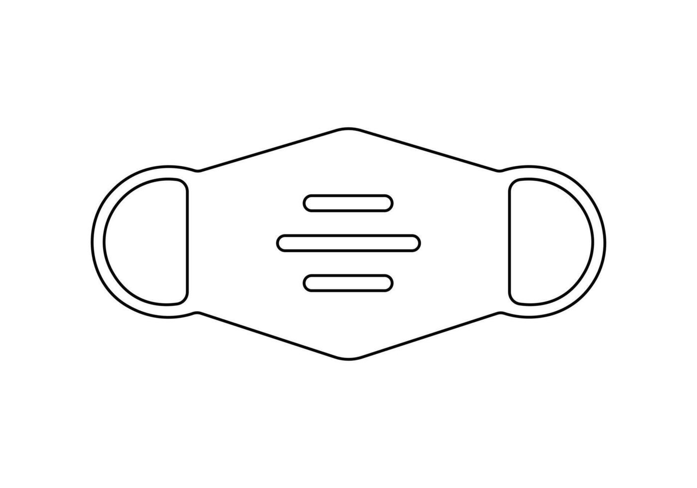 Face mask icon line art graphic illustration vector