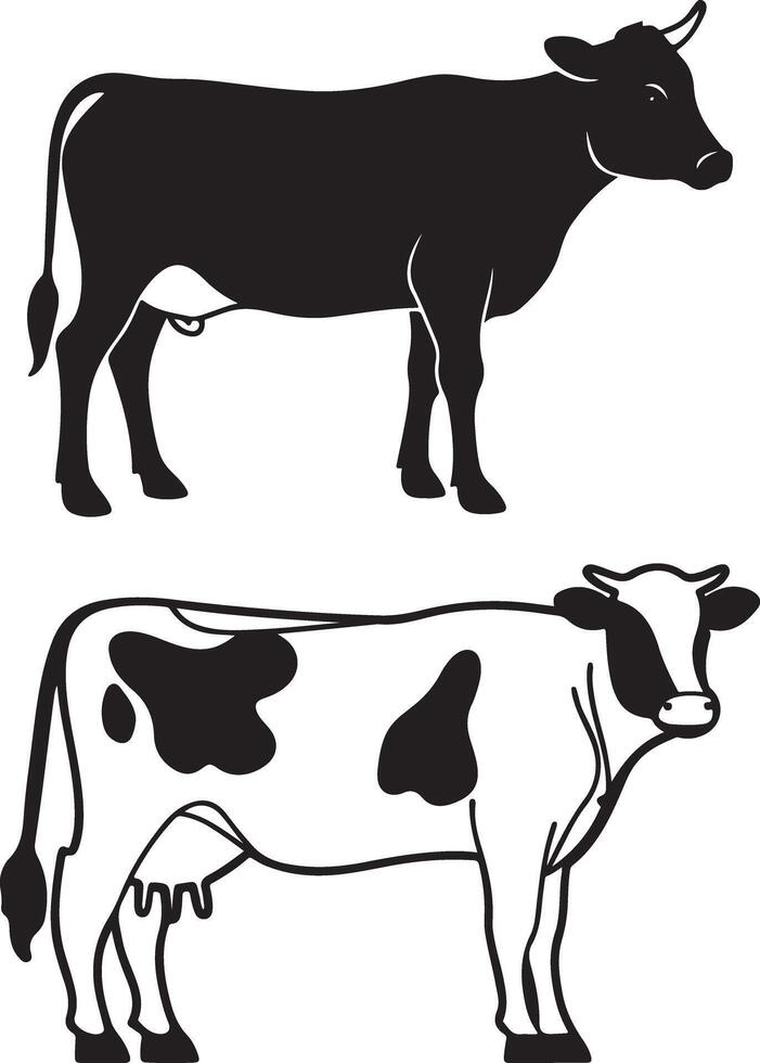 cow silhouette art image icon vector
