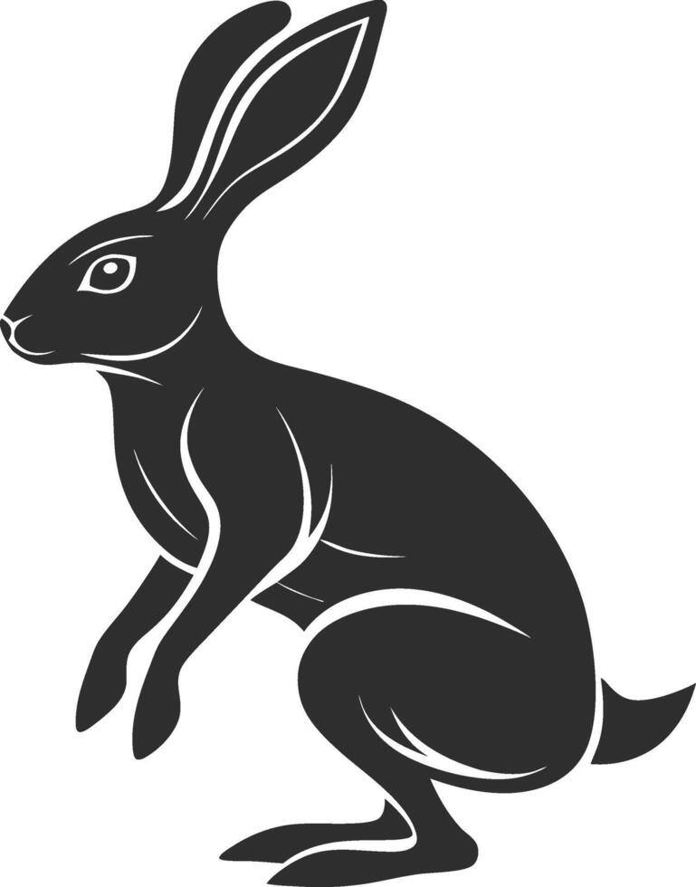 Minimalist Hare Silhouette in Full Motion vector
