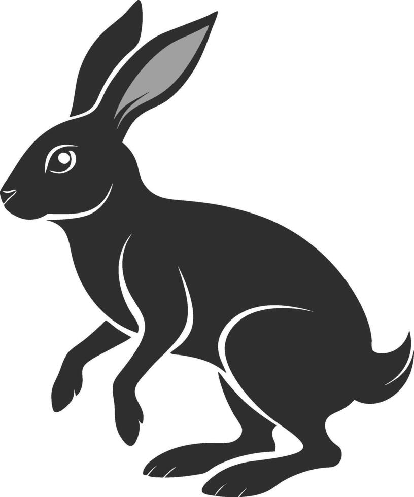 Fast Hare Motion in Minimalist Silhouette vector