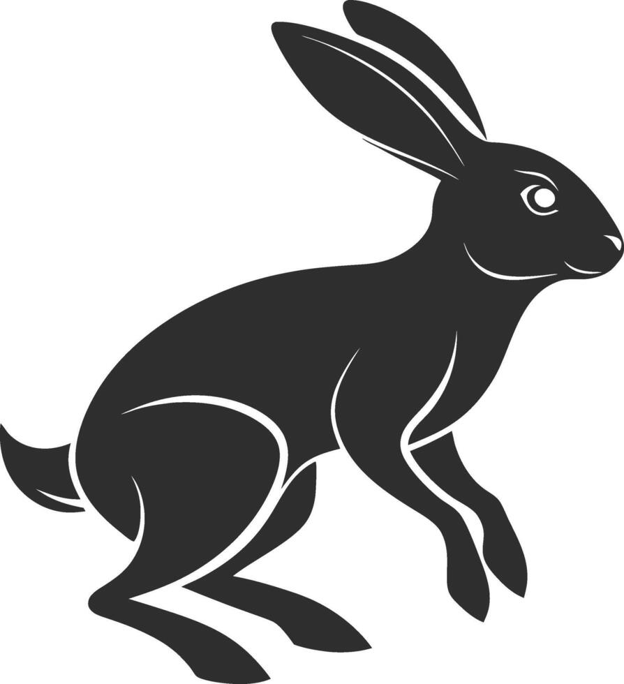 Bold Hare Silhouette Capturing Speed vector