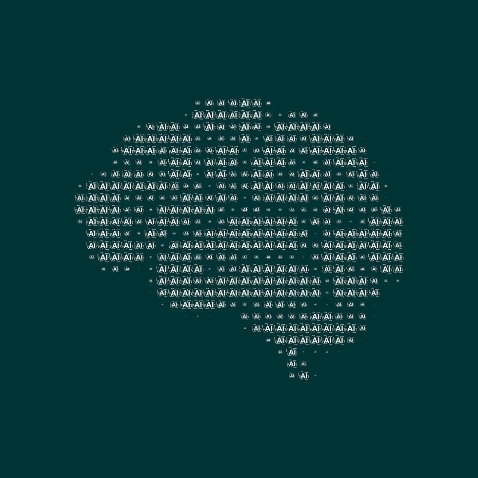 Human brain made from AI chips, Human mind made from artificial intelligence chips vector