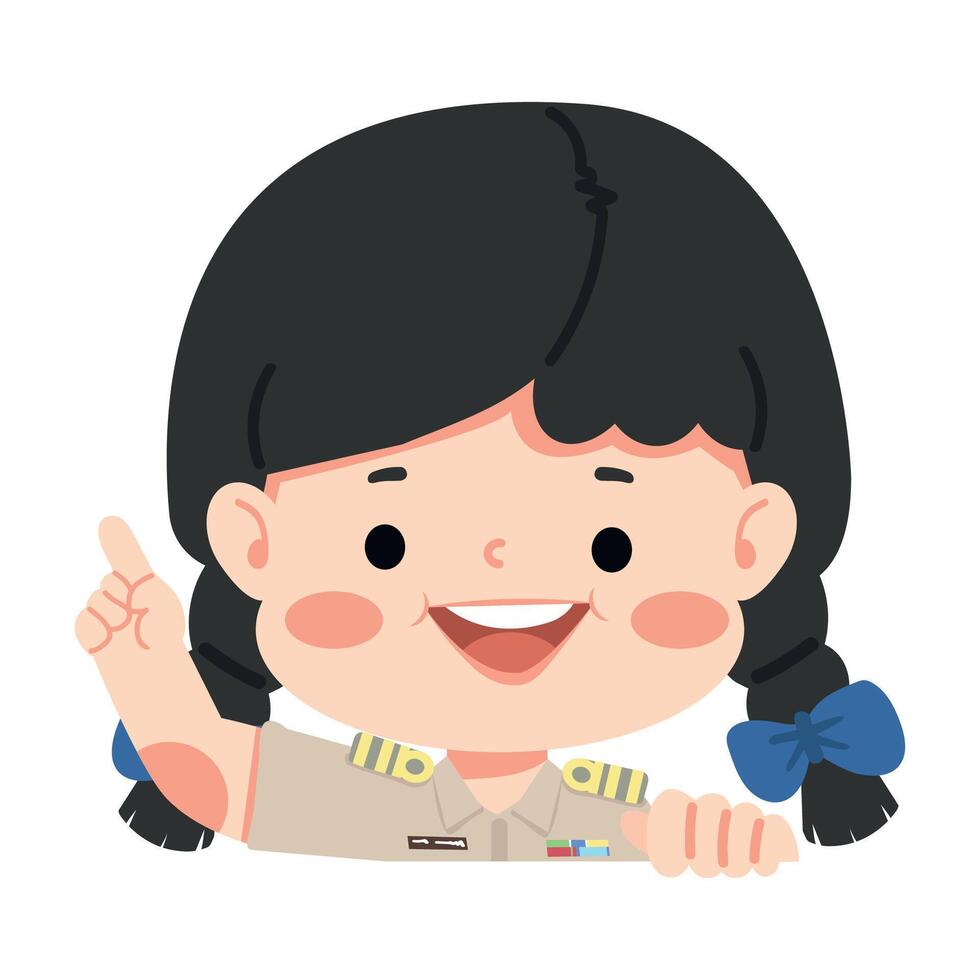 Teacher pointing with a finger vector