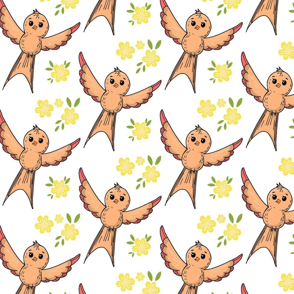 Pattern with birds. vector