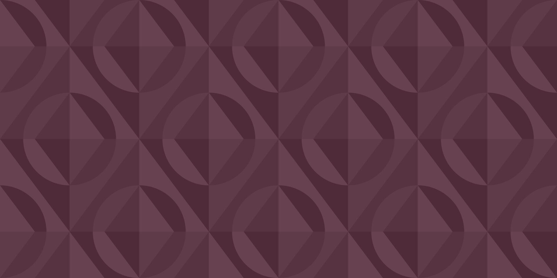 Modern geometric pattern with overlapping circles and diamonds in rich burgundy shades. Ideal for wallpapers, textiles, packaging, web backgrounds, or contemporary interior design projects. vector
