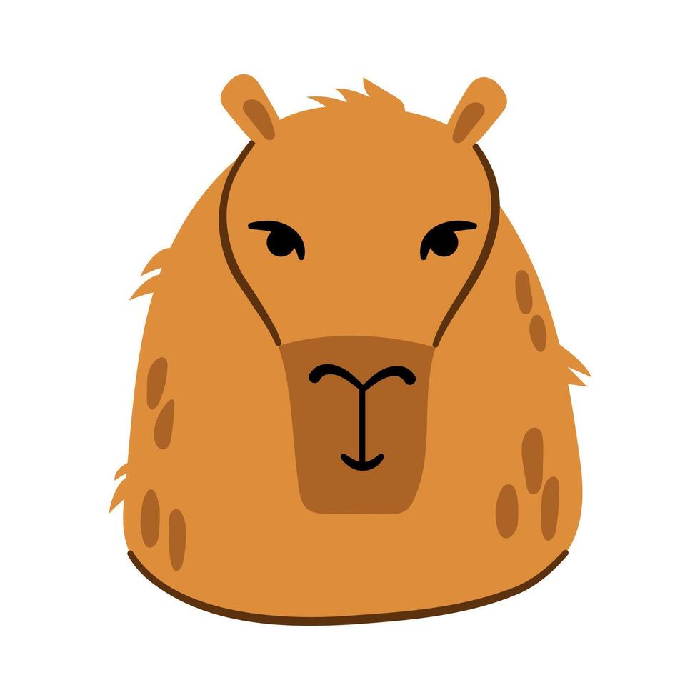 Illustration of a Capybara. White background, isolated. Hand drawn style vector