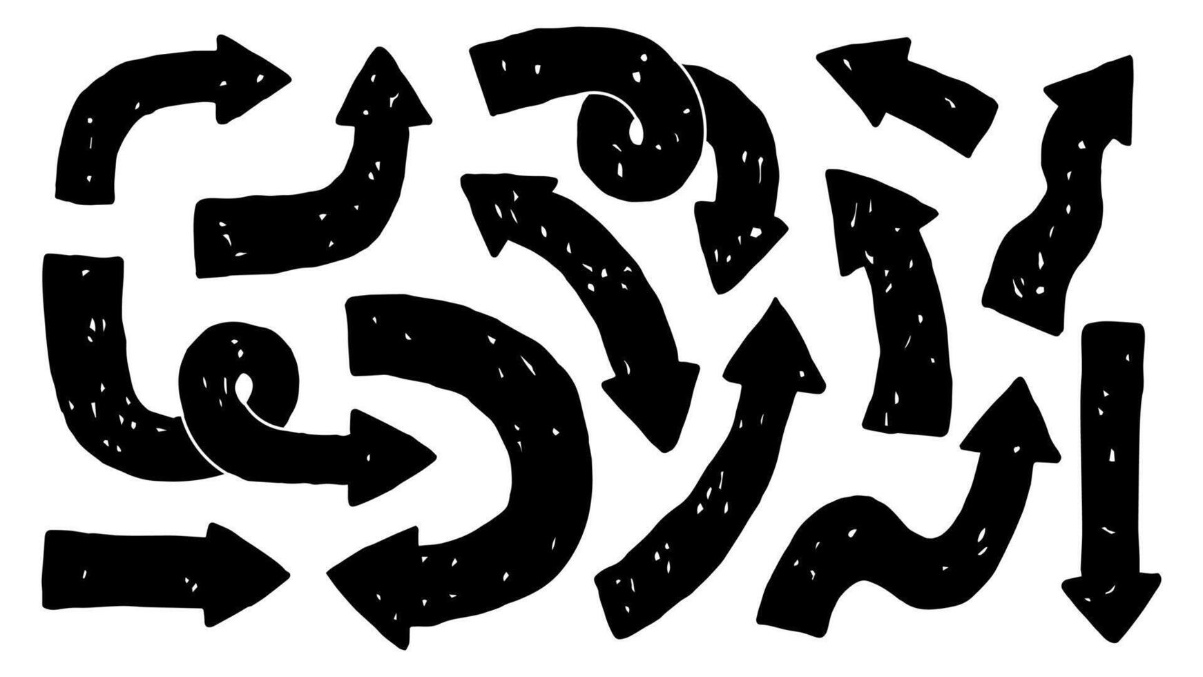 Hand Drawn Black Arrows Set vector