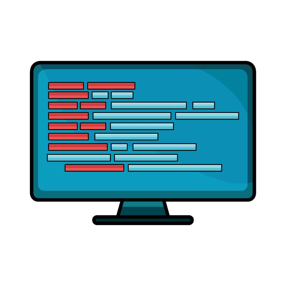 illustration of coding screen vector